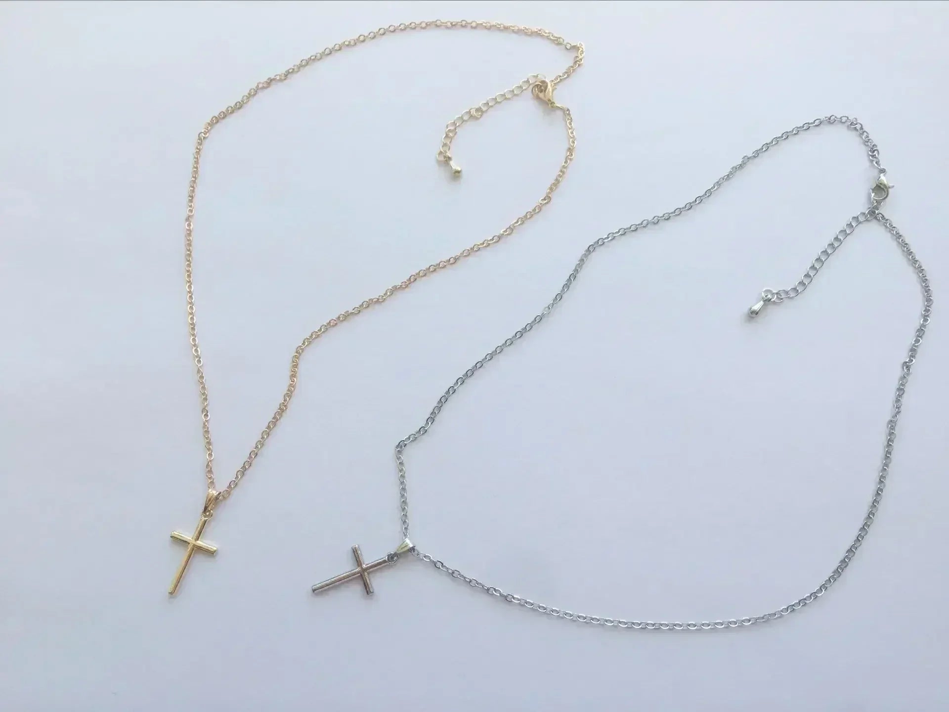 Luxury Zircon Cross Pendants Necklace Fashion Light Golden Silver Color for Men Women Jewelry Chain Accessory